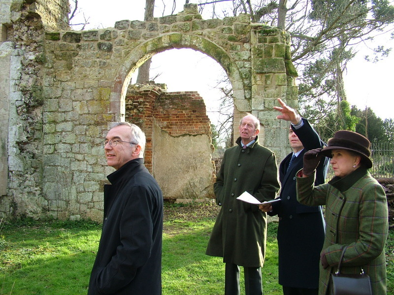 Robert Williams (Architect, English Heritage),HRH Duke of Kent, Martin Higgins (site owner), Dame Sarah Goad (Lord Lieutenant of Surrey)